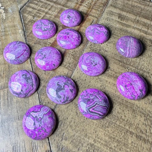 2pc 20mm Ripple Jasper Dome Cabochons - Purple - Picture 7 of 8